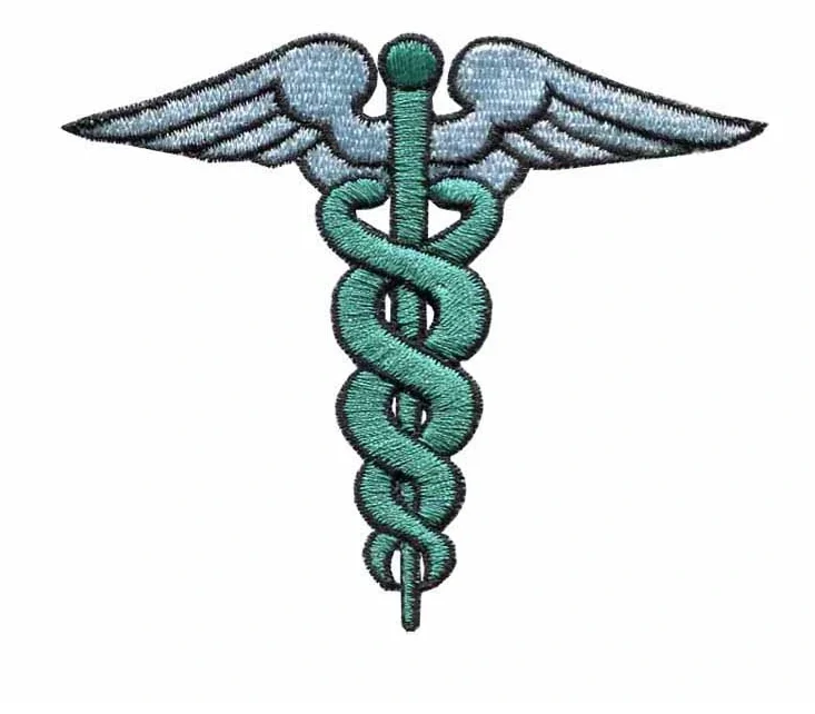 Light Blue Angel and Snake 2.8 inch Wide Embroidery Patch for Patch for Cloth
