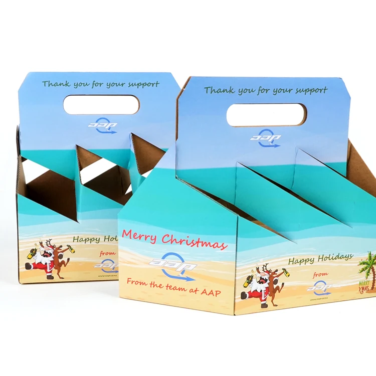 Custom logo printed Corrugated six pack wine  Packaging recyclable Cardboard Strong Moving Corrugated beer Shipping Boxes