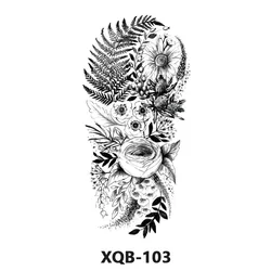 Temporary Tattoos For Women Girl Rose Sticker Geometry Waterproof Flower Tattoo Sticker