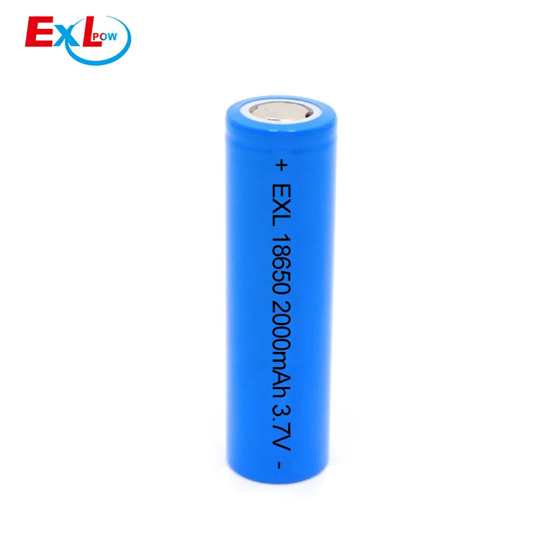EXL Brand factory rechargeable batteries IMR ICR 18650 2000mah Cell rechargeable battery