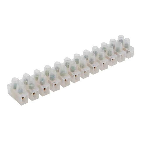 Terminal Block Strip 12 Poles 3A 6A 10A 15A 30A 60A 80A 100A 150A PE Material Black White Color Pack of 10 Pcs