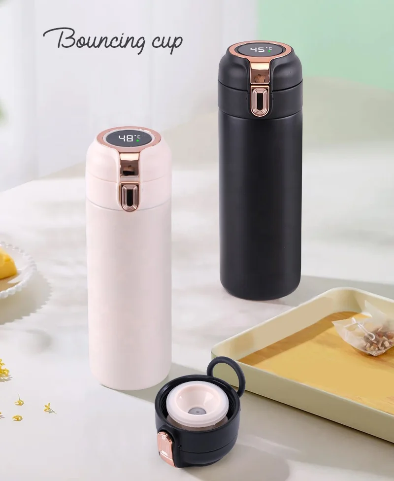 Wholesale Modern Luxury Vacuum flask Smart Water Bottle Double Layer Stainless Steel Led Digitales Water Bottle With Touch Scree