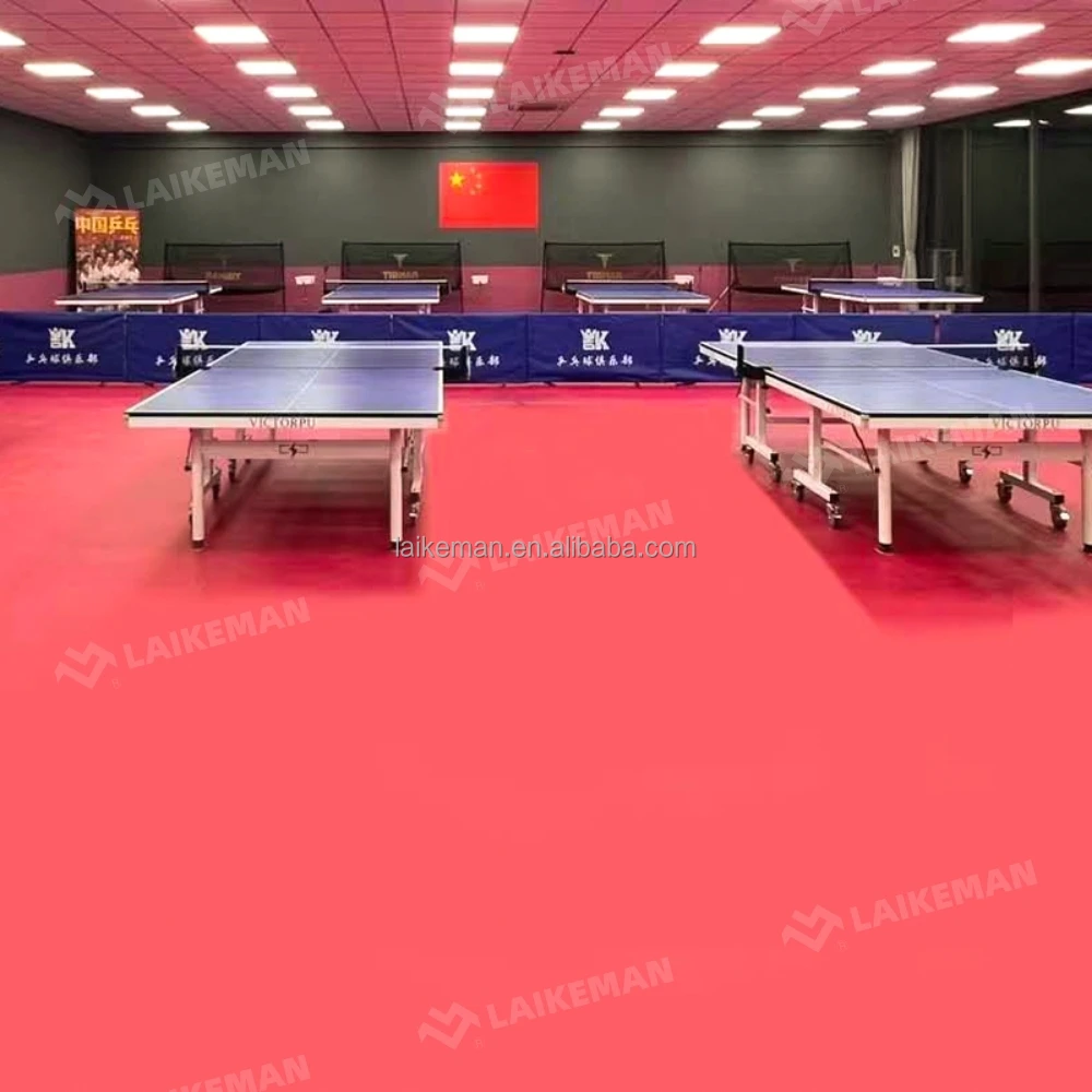 Laikeman Factory wholesale PVC vinyl flooring table tennis floor mat for table tennis flooring