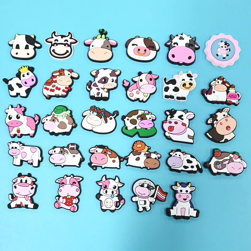 Pvc Fashion Designer 2024 Shoe Charms Cute Cows New Arrival Dairy Cattle Shoe Decoration Kawaii Shoe Parts&Accessories Charms