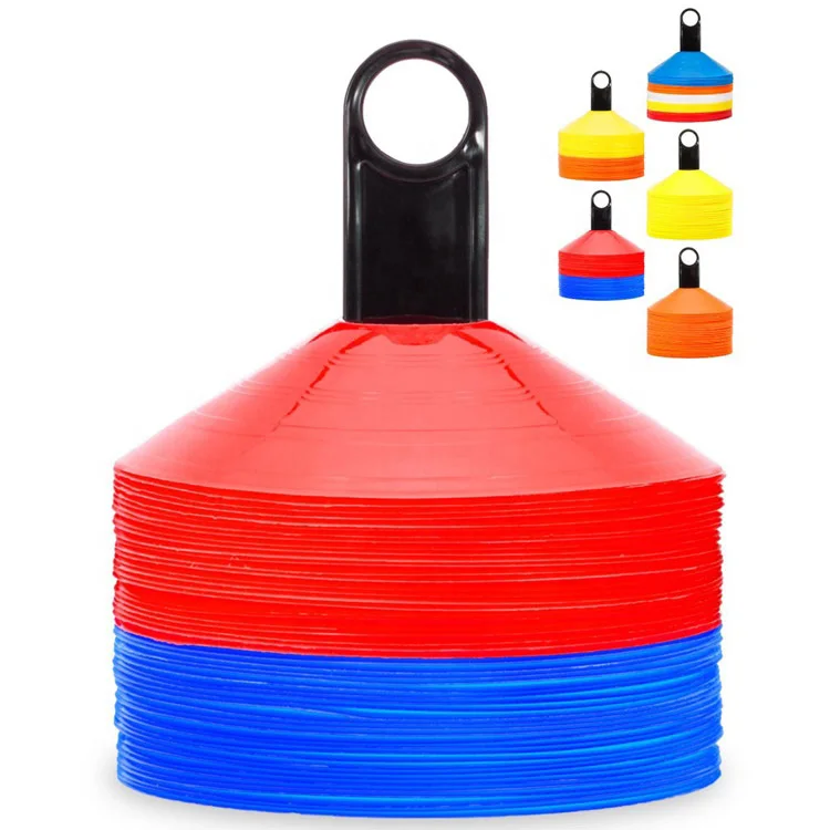 Football TRAINING SPORTS DISC 50 + bracket + cloth bag package, agility training marker disc and sports cone collection
