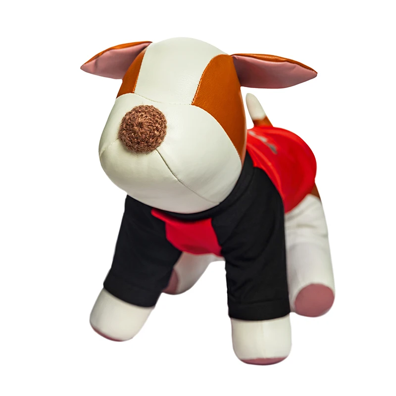 BJW-PJ Soft Dog Models PU Leather Cotton Stuffed Dog Mannequins Pet Shop Display Mannequins