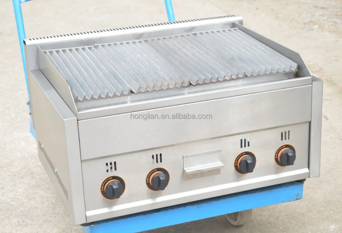 High quality electric gas lava rock grill machine for sale