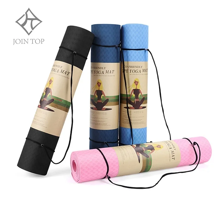 
Factory wholesale price promotion custom solid color TPE 6MM exercise pilates yoga mat, TPE yoga mat/ 