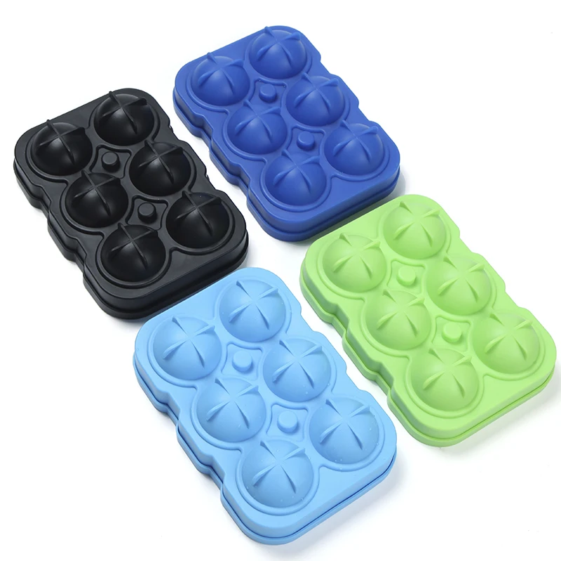 2nd-Generation Custom Round Shape 6 Cavity Silicone Ice Cube Maker with Funnel