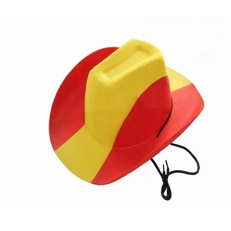 Spain cowboy hat with Spanish nation flag EVA flocking cap