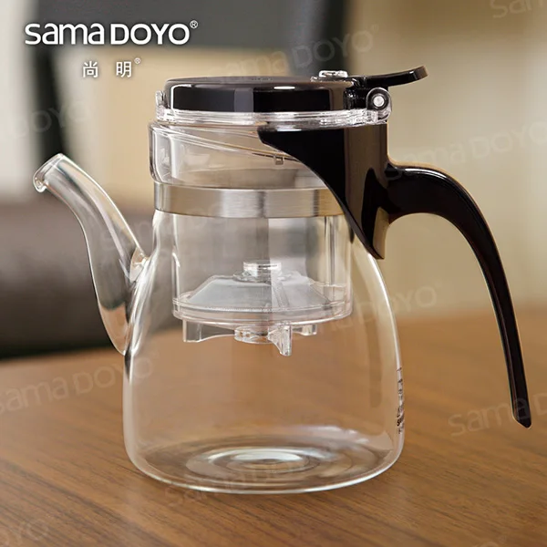 Safe Heat Resisting Borosilicate Home Office Large Tea Pots 600ml Strainer Teapot High Heat Resistant Glass Tea Pot With Infuser