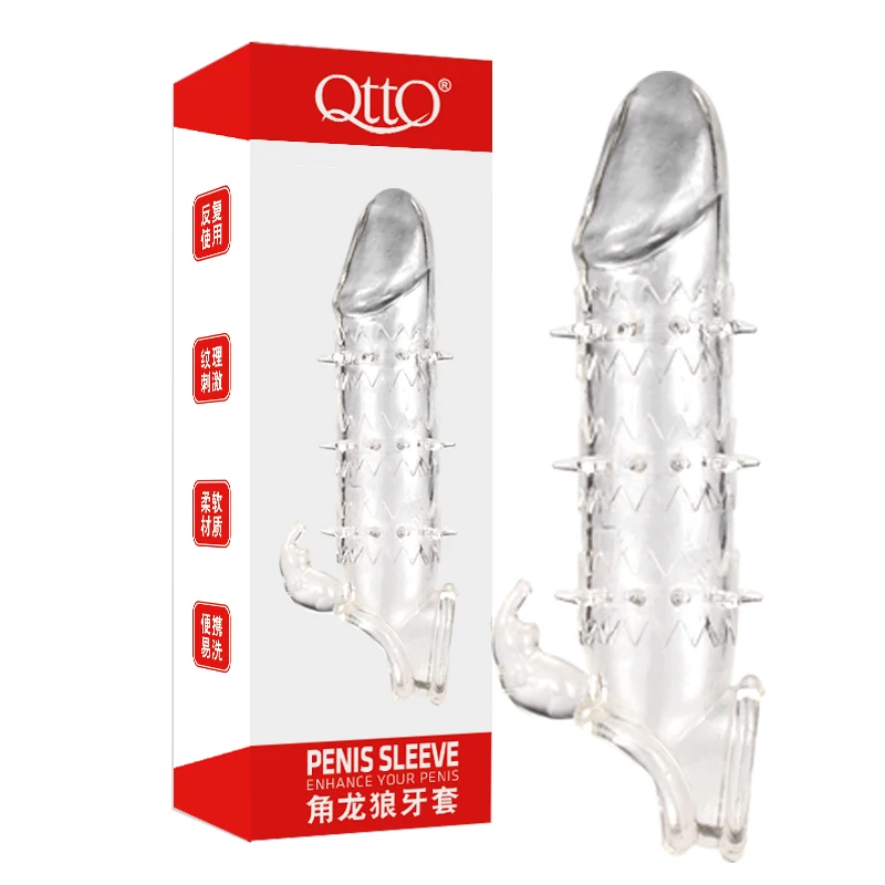 Hot sale Penis Sleeve Condom For Men  Delay Crystal Penis Sleeve for Male