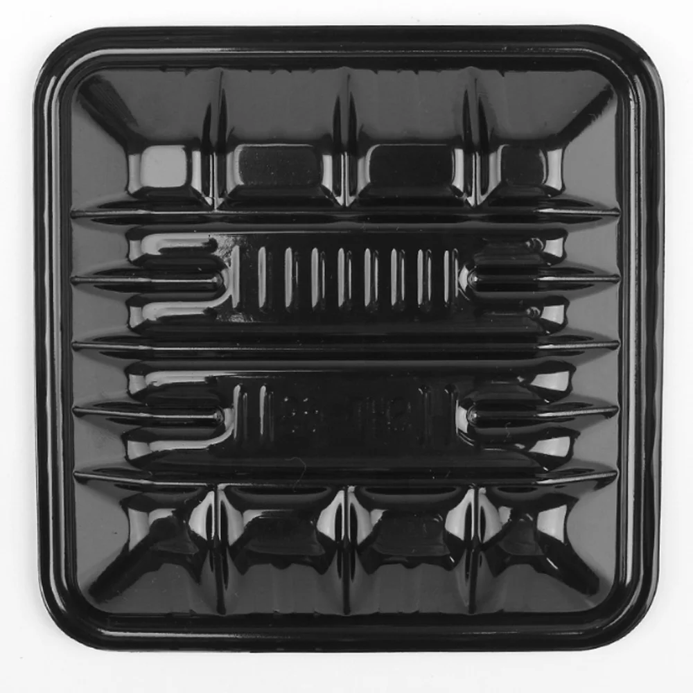 
Hot sale for supermarket RPET/PET flammulina black disposable plastic vegetable tray 