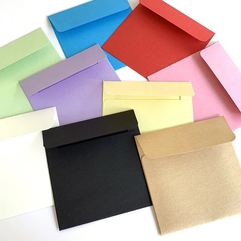 White Recycled Mini Paper Folding Square Envelope with Custom Kraft Paper Envelope