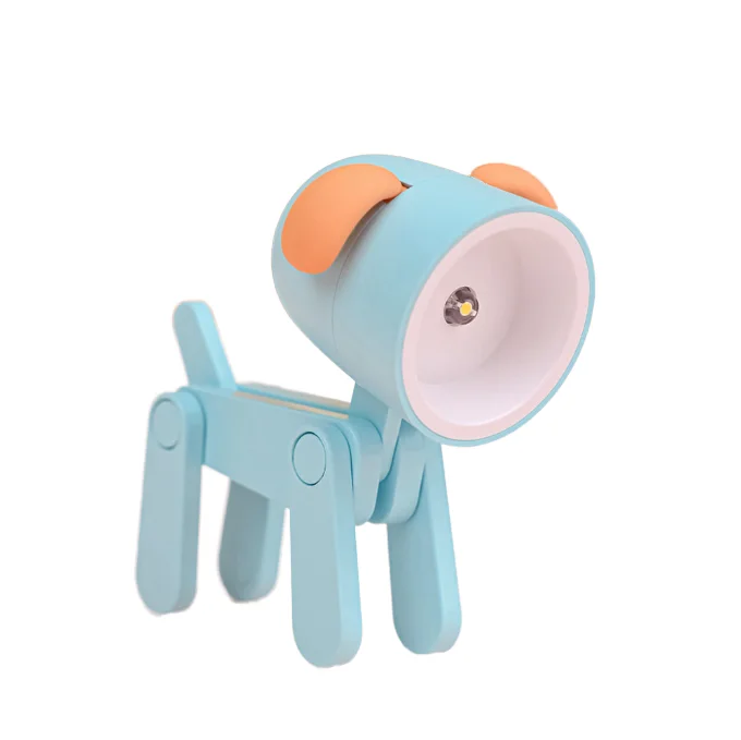 Creative Mini LED Desk Lamp Folding Dog Shape DIY Small Table Lamps Modern Plastic Night Light for Baby Modern Mining Cute Lamp