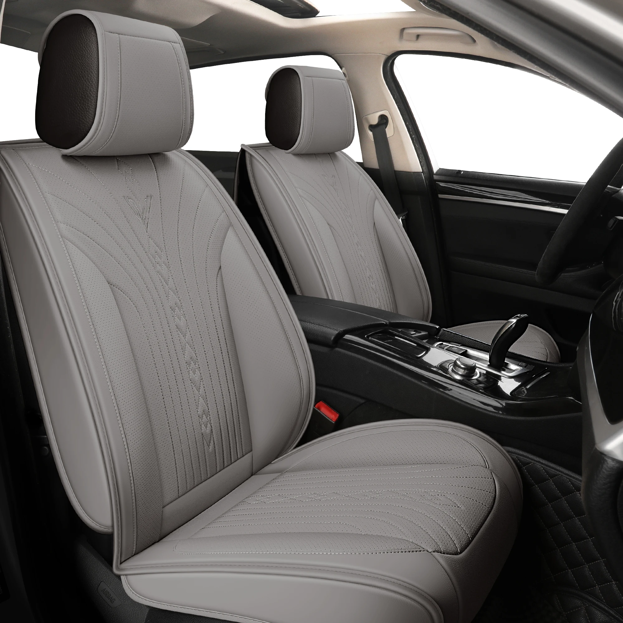 YUHCS Leather Car Seat Covers, Car Seat Covers Full Set, Breathable Automotive Seat Covers for Cars SUV Pickup Truck