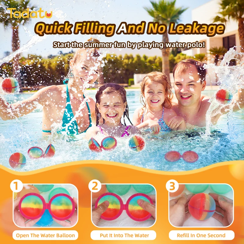 12pcs Pack Self Filled Magic Eco Unbreakable Water Balloons Splash Ball Self Sealing Silicone Magnetic Reusable Water Balloons