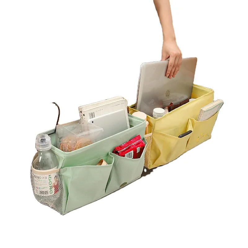 Slim Space Saving Fabric Durable Bedside Storage Organizer Caddy Bed Pockets Hanging Storage for Bedroom