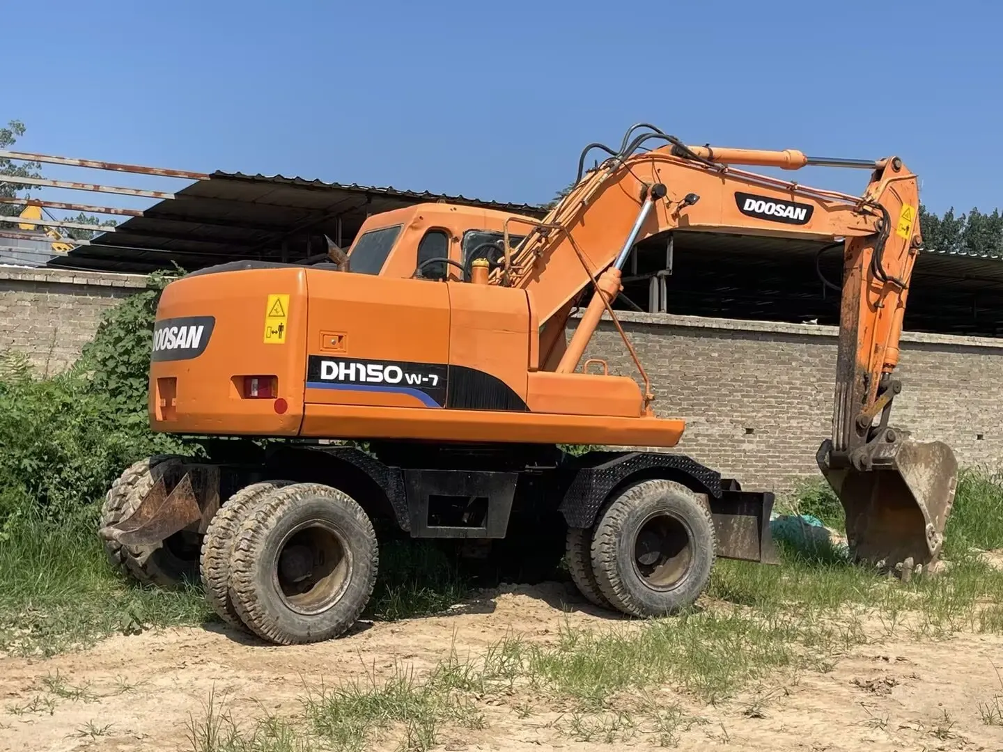 Doosan DH150W Южная Корея сделанный подержанный колесный экскаватор 90% новый doosan DH150W-7 DH150 DH 150 W
