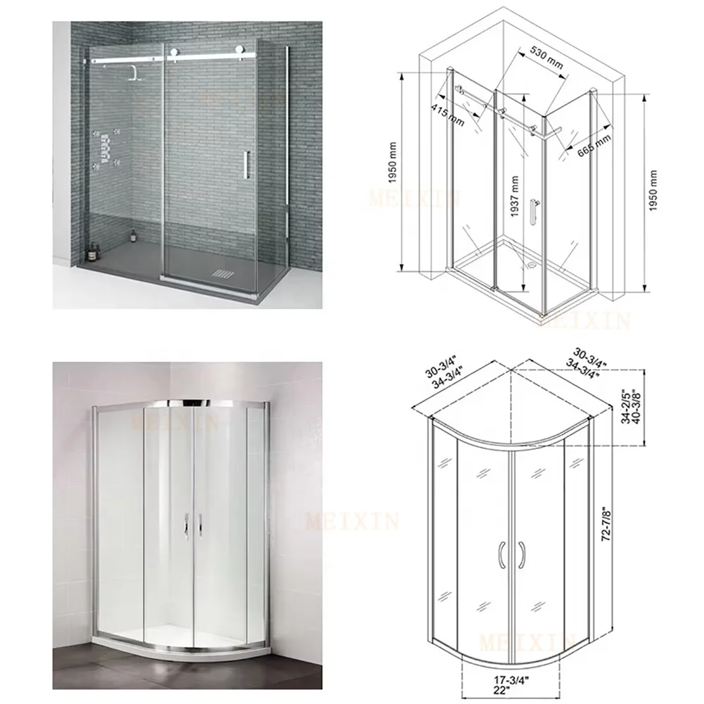 CE Tempered 8mm 10mm 12mm bathroom glass shower doors china factory