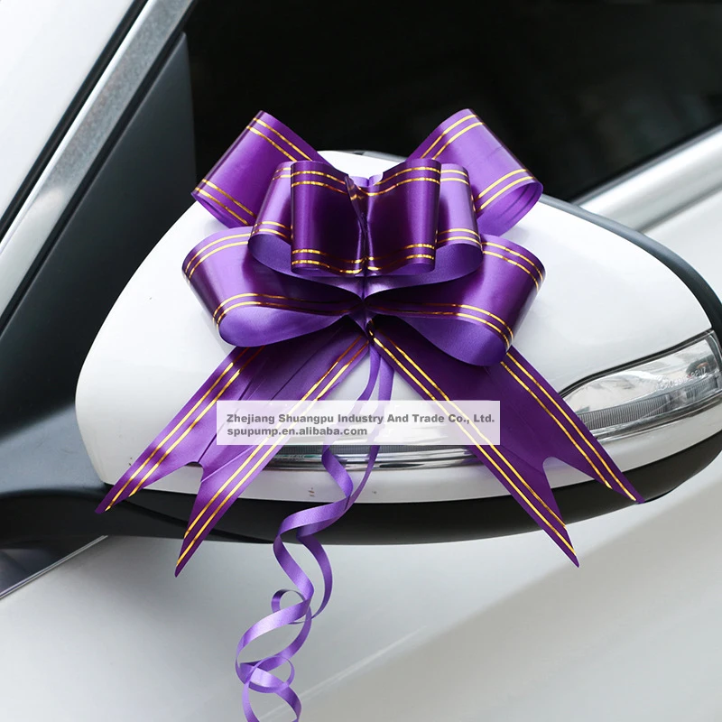 Wedding Car Decoration Ribbon White Pink Red Extra large yarn organza Pull Bow ribbon Gift Packing Car door handle Decor