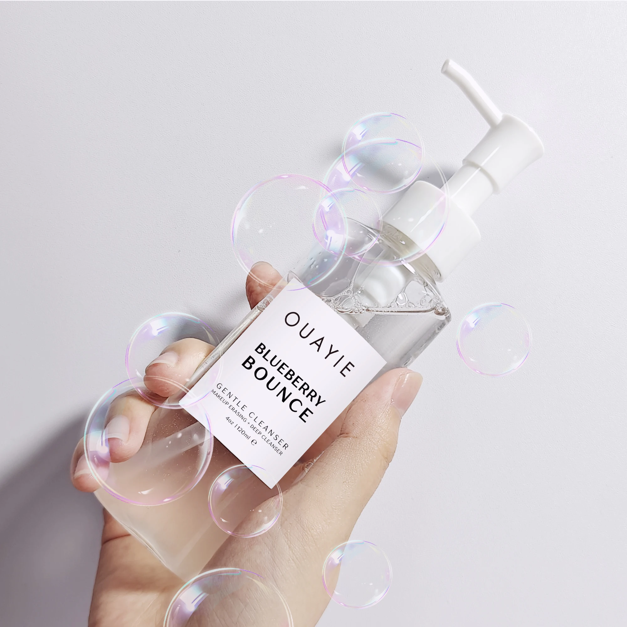 BLIW Private Label 120ML Natural Gentle Cleansing Moisturizing Hydrating Foaming Blueberry Face Gel Cleanser For All Skin Types