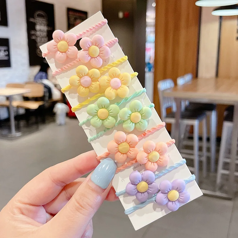 Baby Kids Girl Elastic Hair Band Accessories Hair Tie Set Multicolor Fruit Flower Rubber Cartoon Animal Hair Rope
