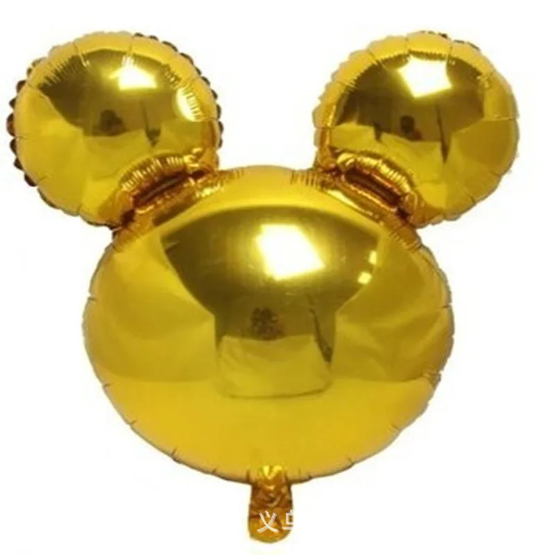Pretty Monochrome Cartoon Mouse Head Shape Aluminum Foil Balloons For Decoration