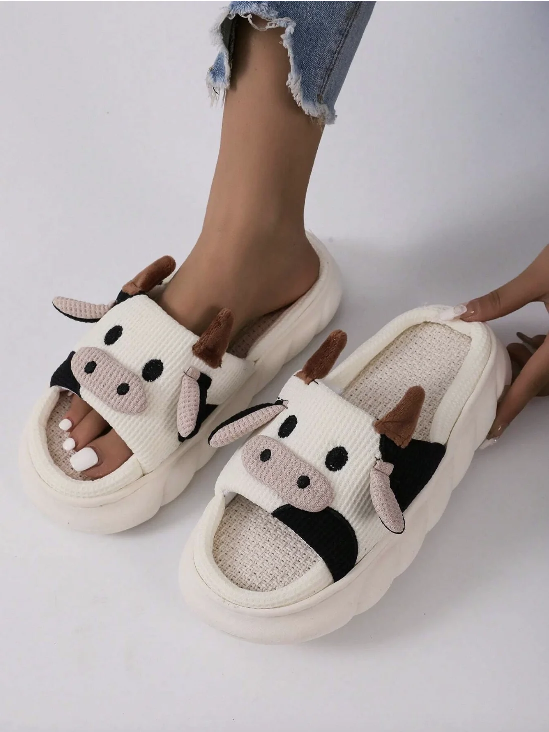 Factory Price Wholesale Cows Four Seasons Linen Opening PVC EVA Sole Summer Sandals and Slippers Linening Flax Home Slippers
