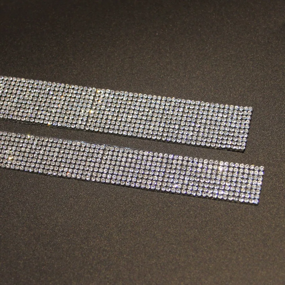 Custom Self-Adhesive Hot Melt Adhesive Colored Rhinestone Strip Decoration Diy Garment Hat Shoes Bag Decorate