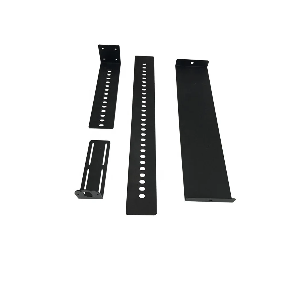 Custom Black Powder Coating Sheet Metal Carbon Steel Aluminum Punching Bending Stamping Brackets