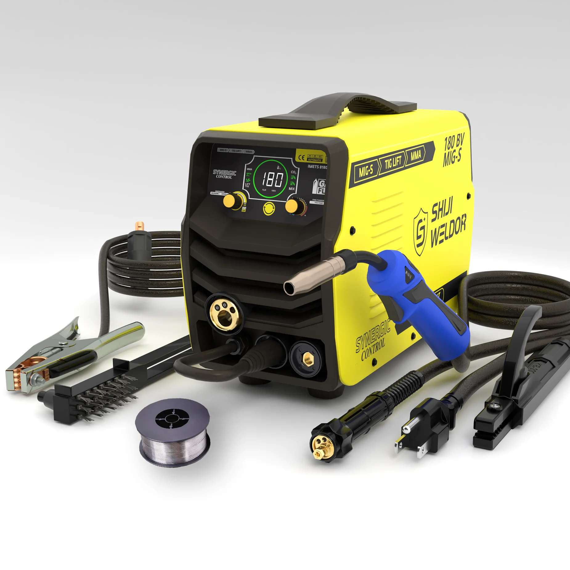 SHIJI WELDOR IMETS 8180 BV IGBT INVERTER WELDER 180A 127V 220V DUAL VOLTAGE 4 IN 1 MIG MMA LIFT TIG WILDING MACHINE