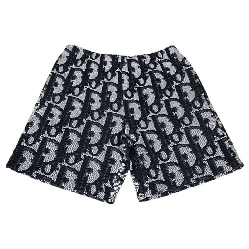 Customized Design Jacquard Soft Comfortable Waist Woven Tapestry Custom Logo  Shorts