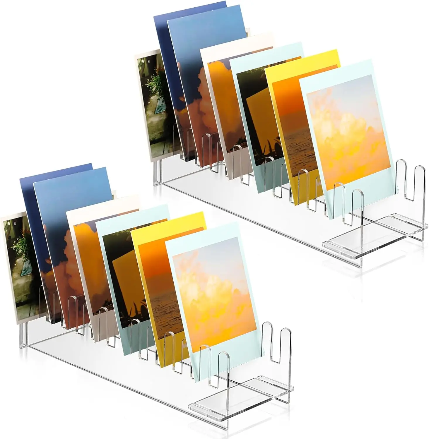 best sale modern style white custom logo acrylic greeting card holder stand for display