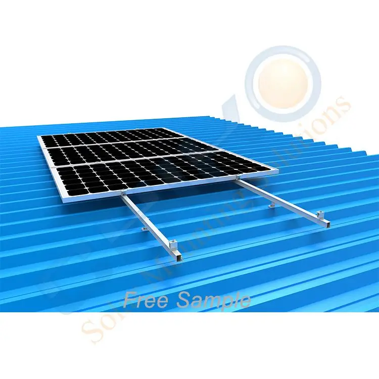 East- west Dual-Orientation non penetration ballasted flat roof solar mounting system
