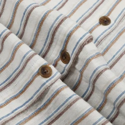 Made in China custom stylish yarn dyed stripe long corset waist clothes shirt dresses women casual with belt