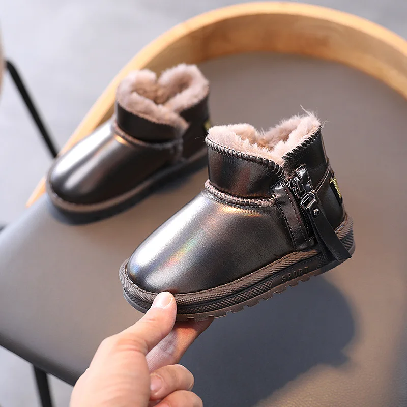 Вельветовые Теплые зимние детские сапоги из ТПУ; Зимние детские сапоги; Меховые сапоги для детей