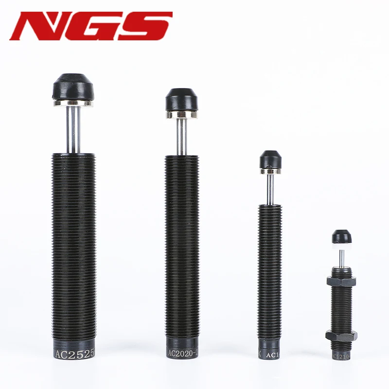 Industrial Pneumatic Shock Absorber With Cap Component Damper Cylinder Hydraulic Oil Pressure Buffer AC0806 AC1005 1210 1416