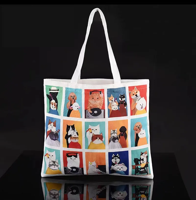 Cotton rope shoulder bag bag unbleached cotton custom  stand up flat bottom cotton tin tie paper bag for food