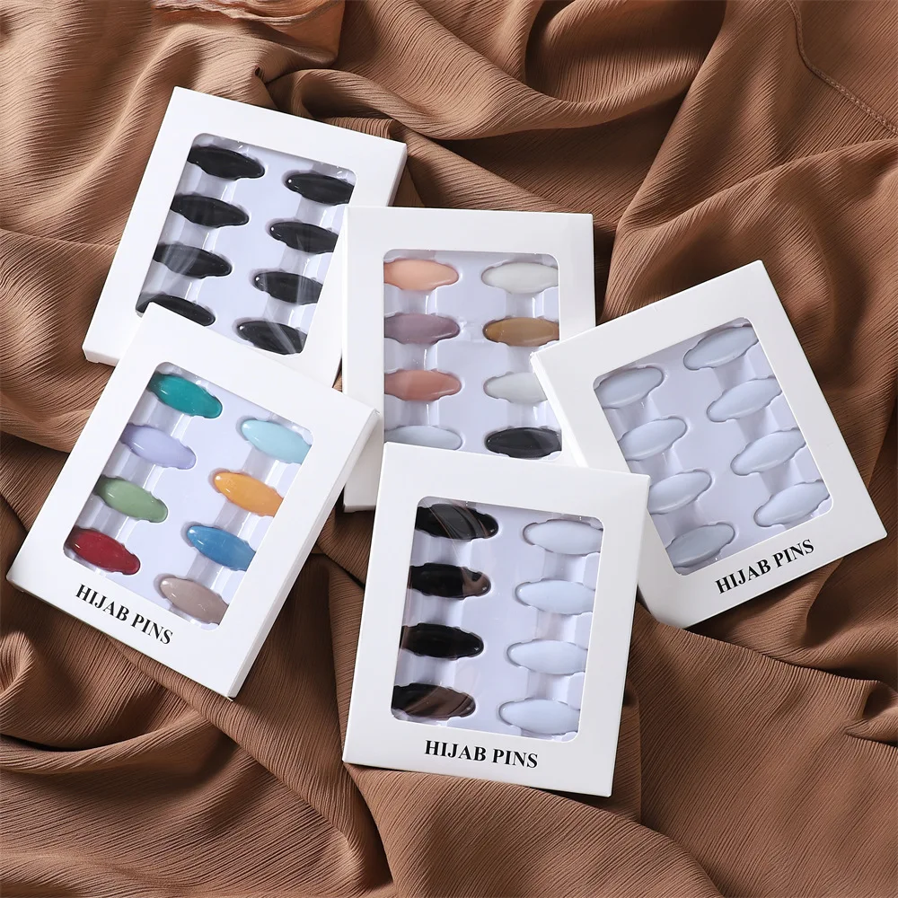 Plastic color safety pin cover pin silk scarf clip neck scarf buckle anti-slip brooch box