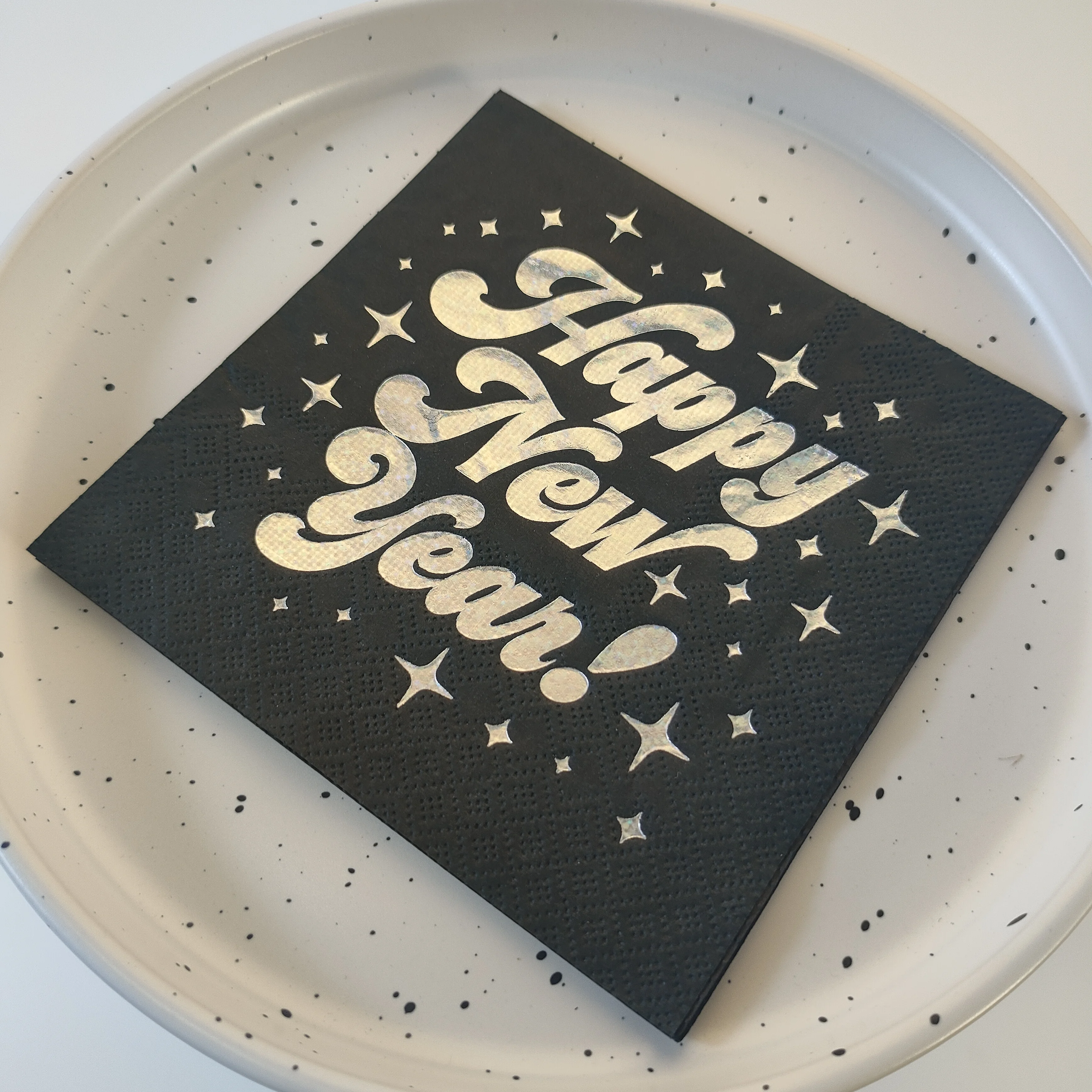 Personalized Disposable Printing Napkins Cocktail Beverage Paper with Your Own Design Hot stamping silver logo