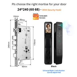 Tuya Outdoor Waterproof Sliding Door Lock Double Sided Wifi Electronic 3d Face Recognition Smart Door Lock With Camera