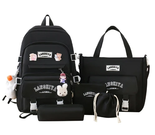 2024 New Large Capacity School Backpack For Teens Leisure Schoolbags Set 5 Pieces brand backpack bag logo backpack