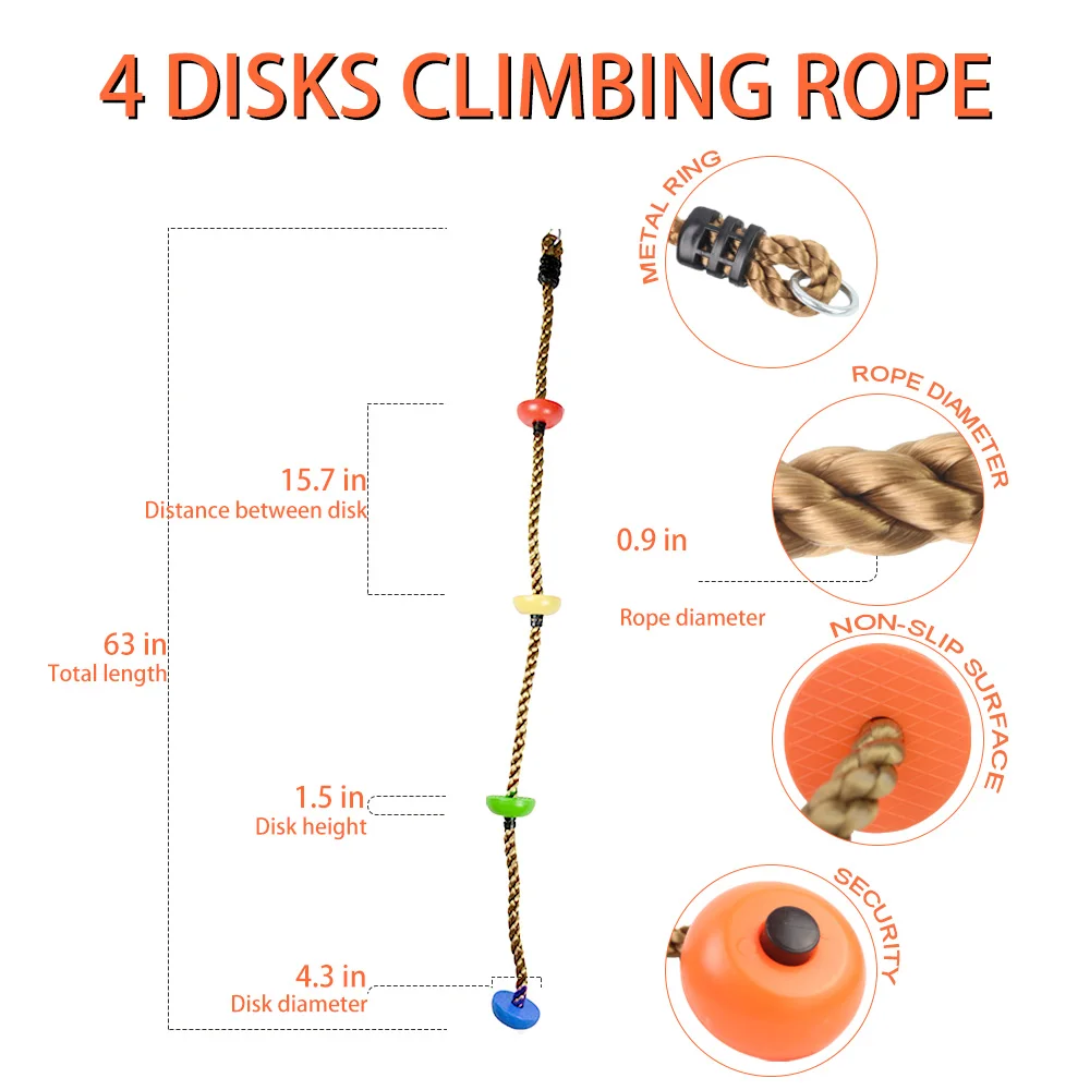 Amazon climbing rope tree swings seat disc set accessories for kids indoor outdoor backyard with steps