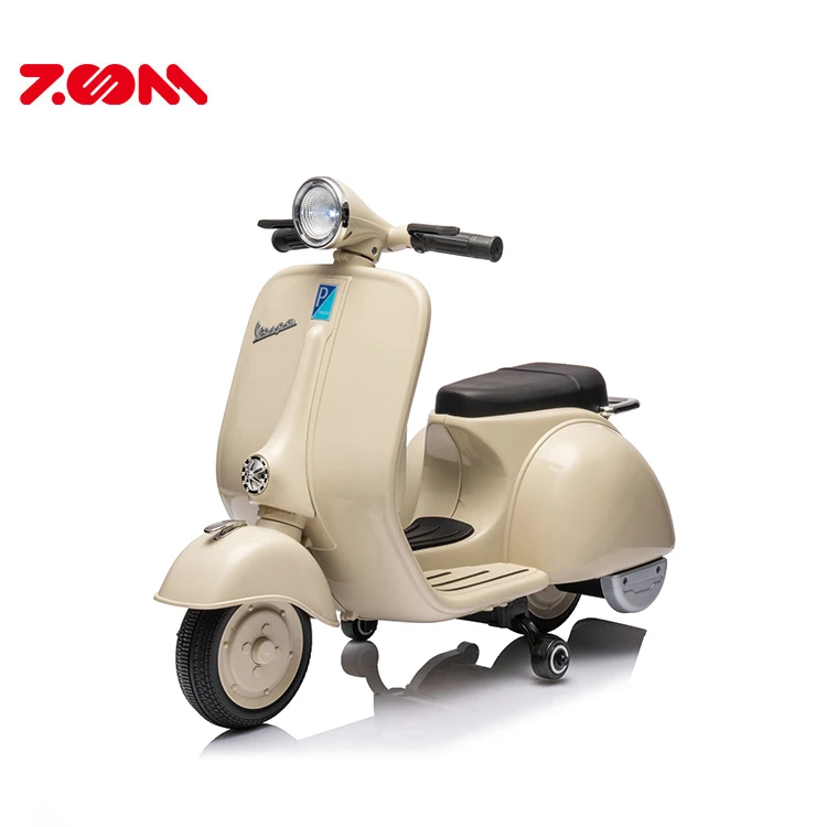 Licensed Vespa Rechargeable Battery Bike Kids Motorbike Baby Toys Electric 12v Motorcycle For Children