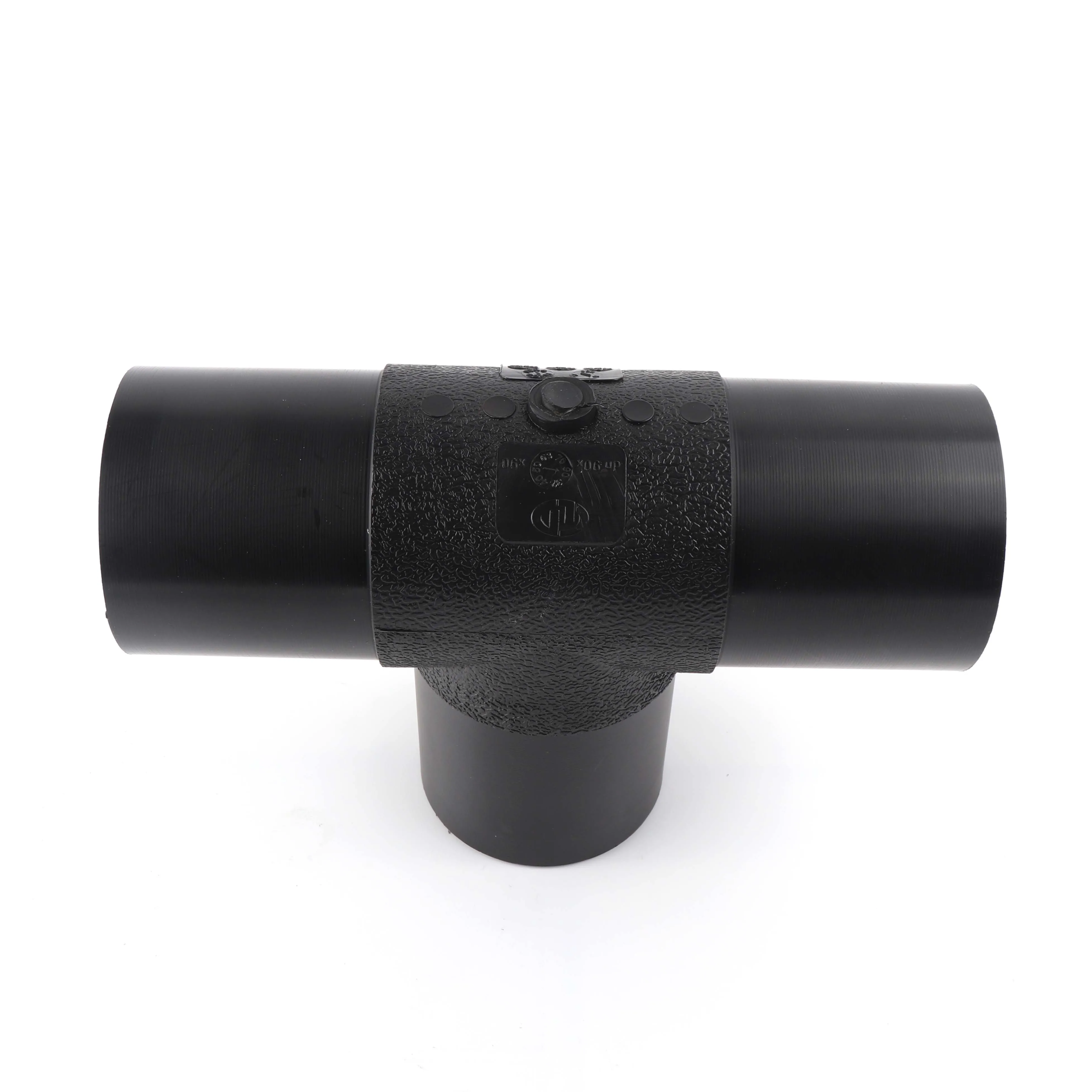 DN 110*50*110 polyethylene tee sdr11 butt hdpe pipe fittings gas supply butt fusion fitting