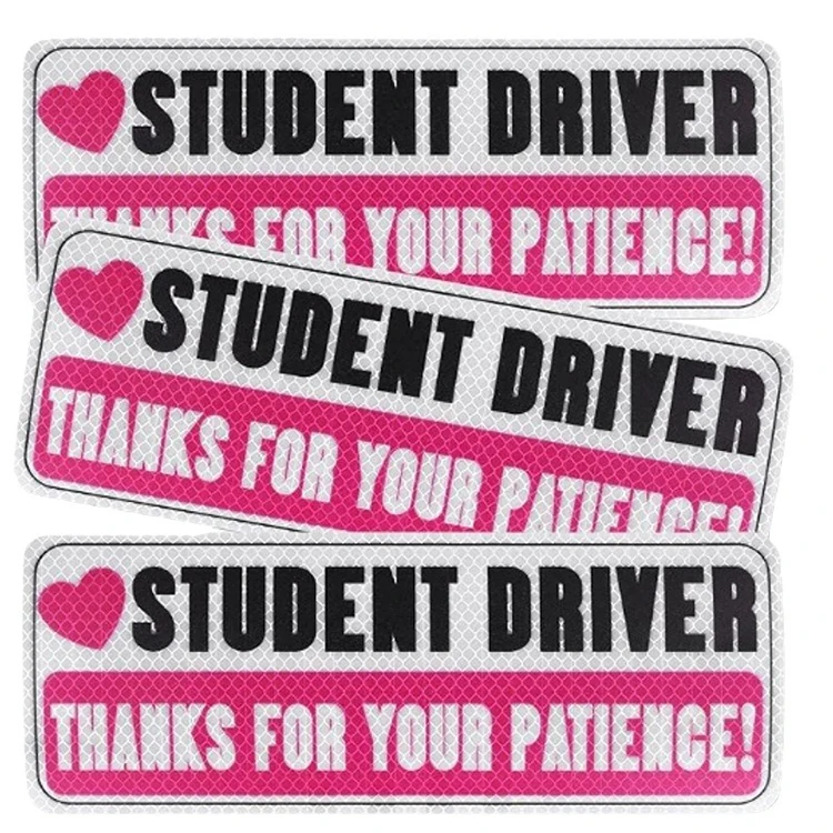 Baby on Board Please Be Patient Magnet Decal Safety Signs Student Driver Car Reflective Magnet Sticker