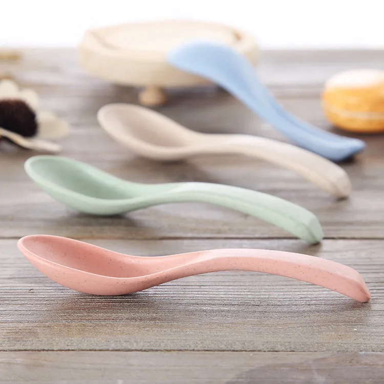 
Food grade biodegradable wheat straw health spoon Environmental straw spoon 4pcs 
