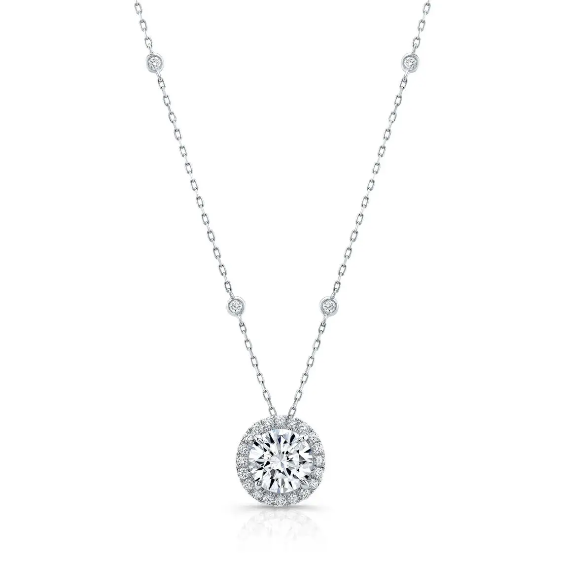 10k Gold jewelry 1.06ct women Halo Pendant Moissanite
