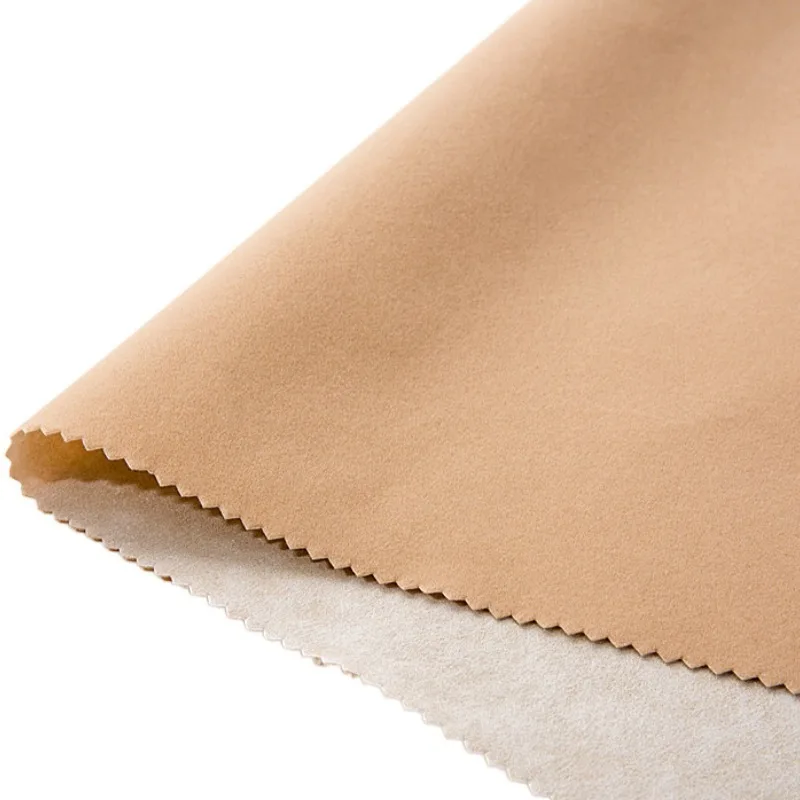 New Arrival Spunlace Single Side Light Camel Mid Pile Flocked Velvet Fabrics For Box With Velvet Insert